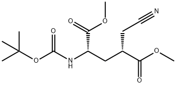 (2S,4R)-2-((叔丁氧基羰基)氨基)-4-(氰基甲基)戊二酸二甲酯 结构式