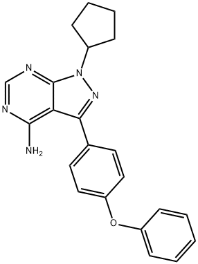 4-氨基-1-环戊基-3-(4-苯氧基苯基)-1H-吡唑并[3,4-D]嘧啶 结构式