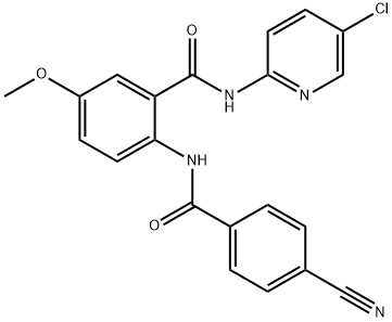 N-(5-氯-2-吡啶基)-2-[(4-氰基苯甲酰基)氨基]-5-甲氧基苯甲酰胺 结构式