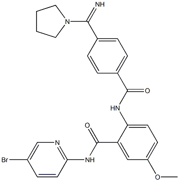 N-(5-溴-2-吡啶基)-2-[[4-(亚氨基-1-吡咯烷基甲基)苯甲酰基]氨基]-5-甲氧基苯甲酰胺 结构式