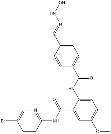 N-(5-溴-2-吡啶基)-2-[[4-[(羟基氨基)亚氨基甲基]苯甲酰基]氨基]-5-甲氧基苯甲酰胺 结构式