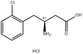 (S)-3-氨基-4-(2-氯苯基)丁酸盐酸盐 结构式