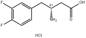 R-3-氨基-4-(3,4-二氟苯基)丁酸盐酸盐 结构式