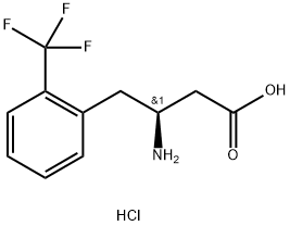 S-3-氨基-4-(2-三氟甲基苯基)丁酸盐酸盐 结构式