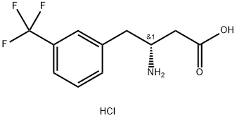 R-3-氨基-4-(3-三氟甲基苯基)丁酸盐酸盐 结构式