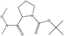1-BOC-N-甲基-N-甲氧基-2-吡咯烷甲酰胺 结构式