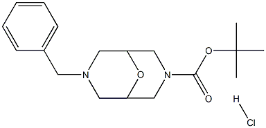 tert-butyl 7-benzyl-9-oxa-3,7-diazabicyclo[3.3.1]nonane-3-carboxylate hydrochloride 结构式