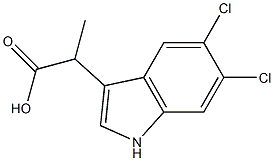 2-(5,6-二氯-1H-吲哚-3-基)丙酸 结构式
