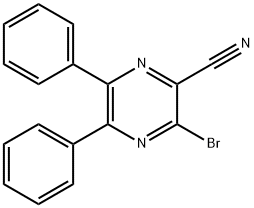 3-溴-5,6-二苯基吡嗪-2-甲腈 结构式