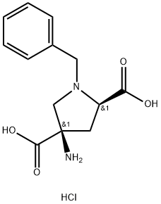 (2R,4R)-4-AMino-1-benzylpyrrolidine-2,4-dicarboxylic acid hydrochloride 结构式