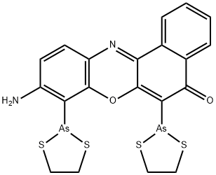 9-AMino-6,8-di-1,3,2-dithiarsolan-2-yl-5H-benzo[a]phenoxazin-5-one 结构式