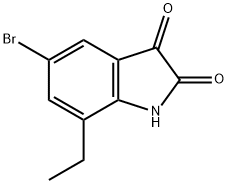 5-溴-7-乙基吲哚啉-2,3-二酮 结构式