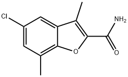 5-氯-3,7-二甲基苯并呋喃-2-甲酰胺 结构式