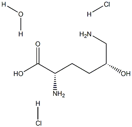 (5R)-5-羟基-L-赖氨酸 二盐酸盐 一水合物 结构式