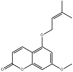 7-甲氧基-5-异戊烯基氧基香豆素 结构式