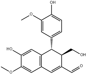 6-羟基-4-(4-羟基-3-甲氧基苯基)-3-羟基甲基-7-甲氧基-3,4-二氢-2-萘甲醛 结构式