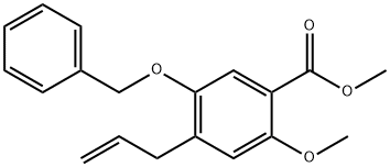 4-烯丙基-5-(苄氧基)-2-甲氧基苯甲酸甲酯 结构式