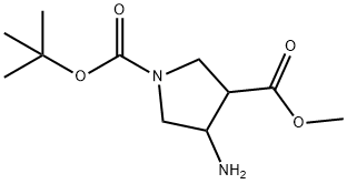 1-(叔丁基)3-甲基4-氨基吡咯烷-1,3-二羧酸酯 结构式