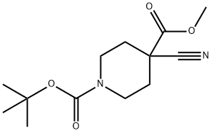 N-BOC-4-氰基哌啶-4-甲酸甲酯 结构式