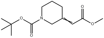 tert-butyl 3-(2-Methoxy-2-oxoethylidene)piperidine-1-carboxylate 结构式