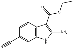 2-氨基-6-氰基-1H-吲哚-3-甲酸乙酯 结构式