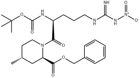 (2R,4R)-1-[(2S)-2-[(tert-Butyloxycarbonyl)aMino]-5-[[iMino(nitroaMino)Methyl]aMino]-1-oxopentyl]-4-Methyl-2-piperidinecarboxylic Acid Benzyl Ester 结构式