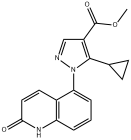 5-Cyclopropyl-1-(1,2-dihydro-2-oxo-5-quinolinyl)-1H-pyrazole-4-carboxylic Acid Methyl Ester 结构式