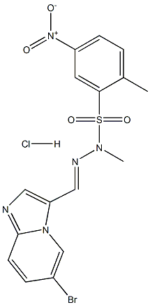 2-甲基-5-硝基苯磺酸 [(6-溴咪唑并[1,2-A]吡啶-3-基)亚甲基]甲基肼盐酸盐 结构式