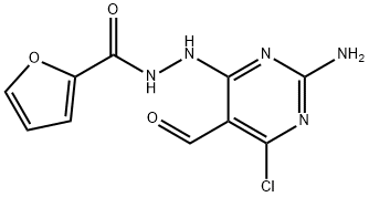 N-(2-氨基-6-氯-5-甲酰基嘧啶-4-基)呋喃-2-甲酰肼 结构式