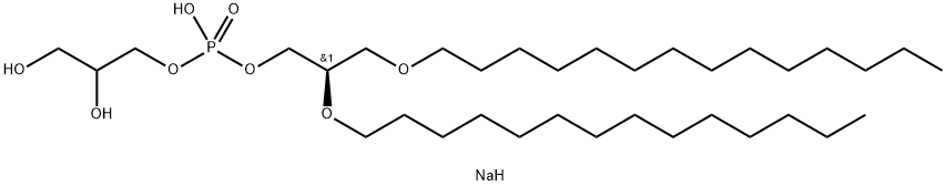 1,2-DI-O-TETRADECYL-SN-GLYCERO-3-PHOSPHO-(1'-RAC-GLYCEROL) (SODIUM SALT);14:0 DIETHER PG 结构式