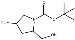 1-Pyrrolidinecarboxylicacid, 4-hydroxy-2-(hydroxyMethyl)-, 1,1-diMethylethyl ester 结构式