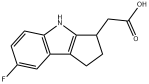 2-(7-氟-1,2,3,4-四氢环戊并B吲哚-3-基)乙酸 结构式