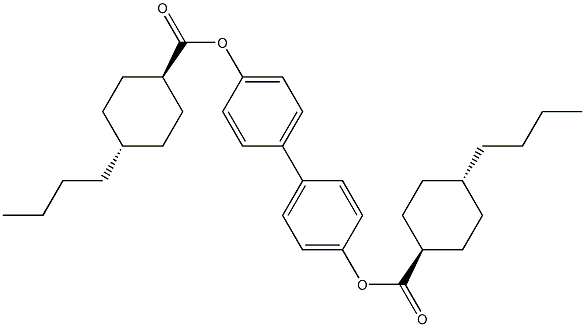 (反式,反式)-4-丁基环己烷羧酸 [1,1'-联苯]-4,4'-二基酯 结构式