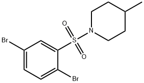 1-((2,5-二溴苯基)磺酰)-4-甲基哌啶 结构式