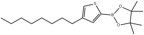 4-N-辛基-2-(4,4,5,5-四甲基-1,3,2-二氧硼烷-2-基)噻吩 结构式