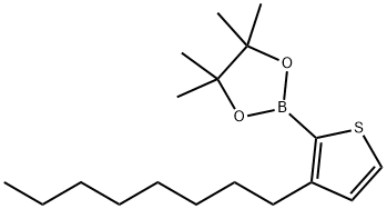 3-N-辛基-2-(4,4,5,5-四甲基-1,3,2-二氧硼烷-2-基)噻吩 结构式