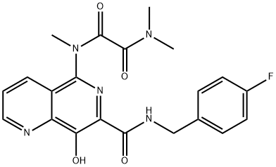 N1-[7-[[(4-氟苄基)氨基]羰基]-8-羟基-1,6-萘啶-5-基]-N1,N2,N2-三甲基草酰胺 结构式