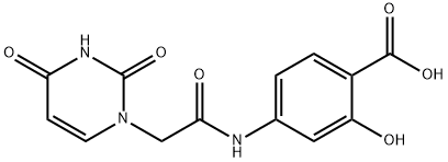 4-(2-(2,4-二氧代-3,4-二氢嘧啶-1(2H)-基)乙酰氨基)-2-羟基苯甲酸 结构式