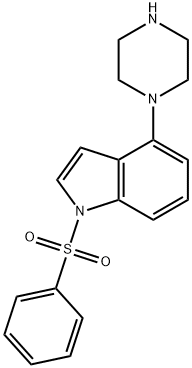 1-(苯磺酰基)-4-(1-哌嗪基)-1H吲哚 结构式