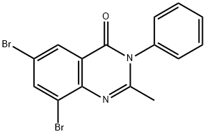 6,8-二溴-2-甲基-3-苯基喹唑啉-4(3H)-酮 结构式