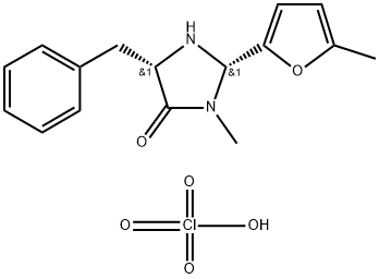 (2S,5S)-5-苄基-3-甲基-2-(5-甲基-2-呋喃基)-4-咪唑烷酮高氯酸 结构式