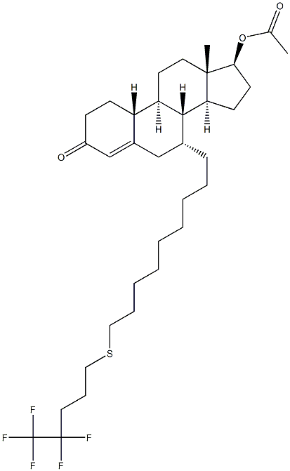 (7ALPHA,17BETA)-17-(乙酰氧基)-7-[9-[(4,4,5,5,5-五氟戊基)硫代]壬基]雌甾-4-烯-3-酮 结构式