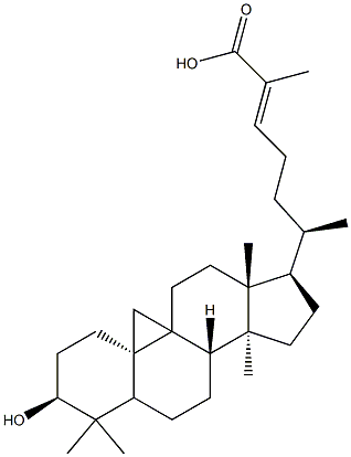 (3BETA,24E)-3-羟基-9,19-环羊毛甾-24-烯-26-酸 结构式