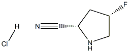 (2S,4S)-4-氟吡咯烷-2-甲腈盐酸盐 结构式