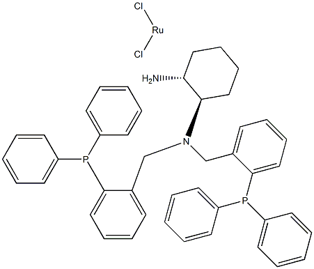 苄二氯{(1R,2R)- N,N -双[2 - (二苯基膦)]环己烷-1,2 - 二胺钌(II) 结构式