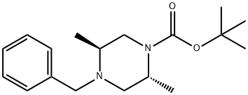 (2R,5S)-4-BENZYL-2,5-DIMETHYL-PIPERAZINE-1-CARBOXYLICACIDTERT-BUTYLESTER 结构式