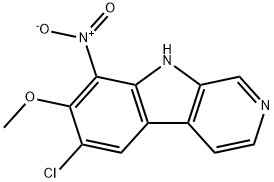 6-chloro-7-Methoxy-8-nitro-9H-pyrido[3,4-b]indole 结构式