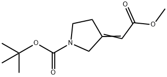 (Z)-叔丁基3-(2-甲氧基-2-氧代亚乙基)吡咯烷-1-羧酸酯 结构式