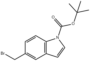 5-(溴甲基)-1H-吲哚-1-甲酸叔丁酯 结构式