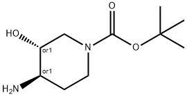 反式-4-氨基-1-BOC-3-羟基哌啶 结构式